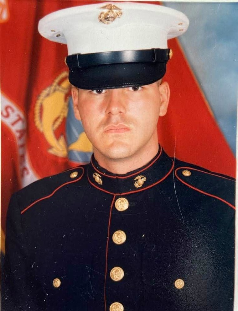 Ryan Goering, Marine Corps veteran and founder of BaaDigi, in dress blues