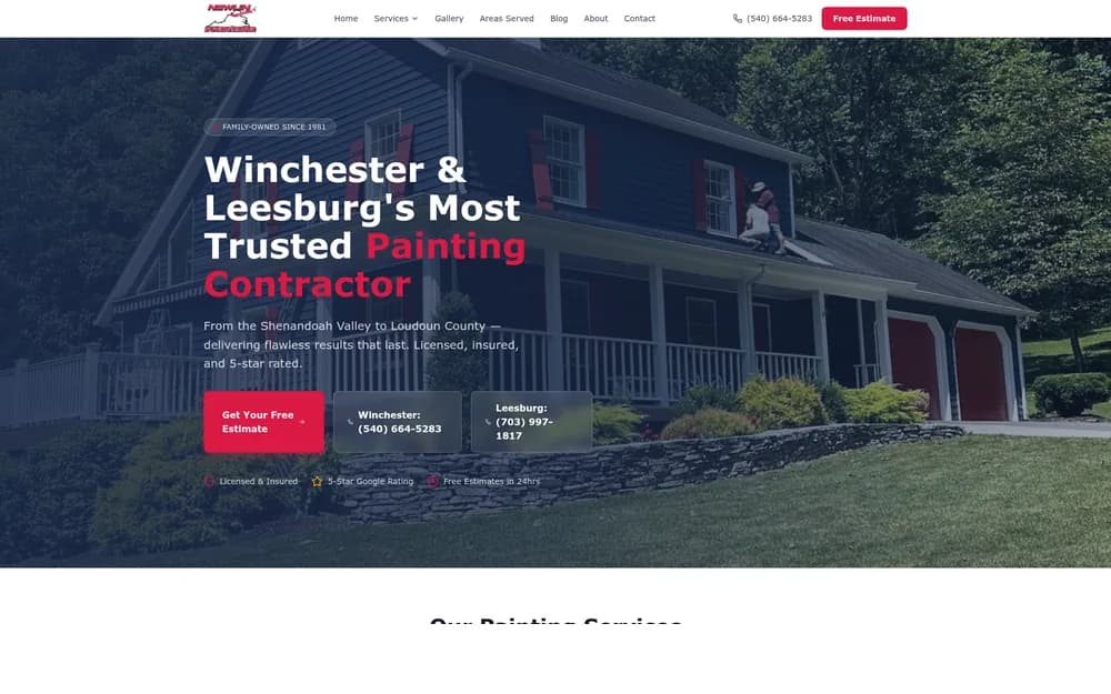 Newlin Painting website preview — view the project story